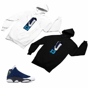 Jordan 13 flint grey Matching Custom Designed Hoodies JD 13-18-2